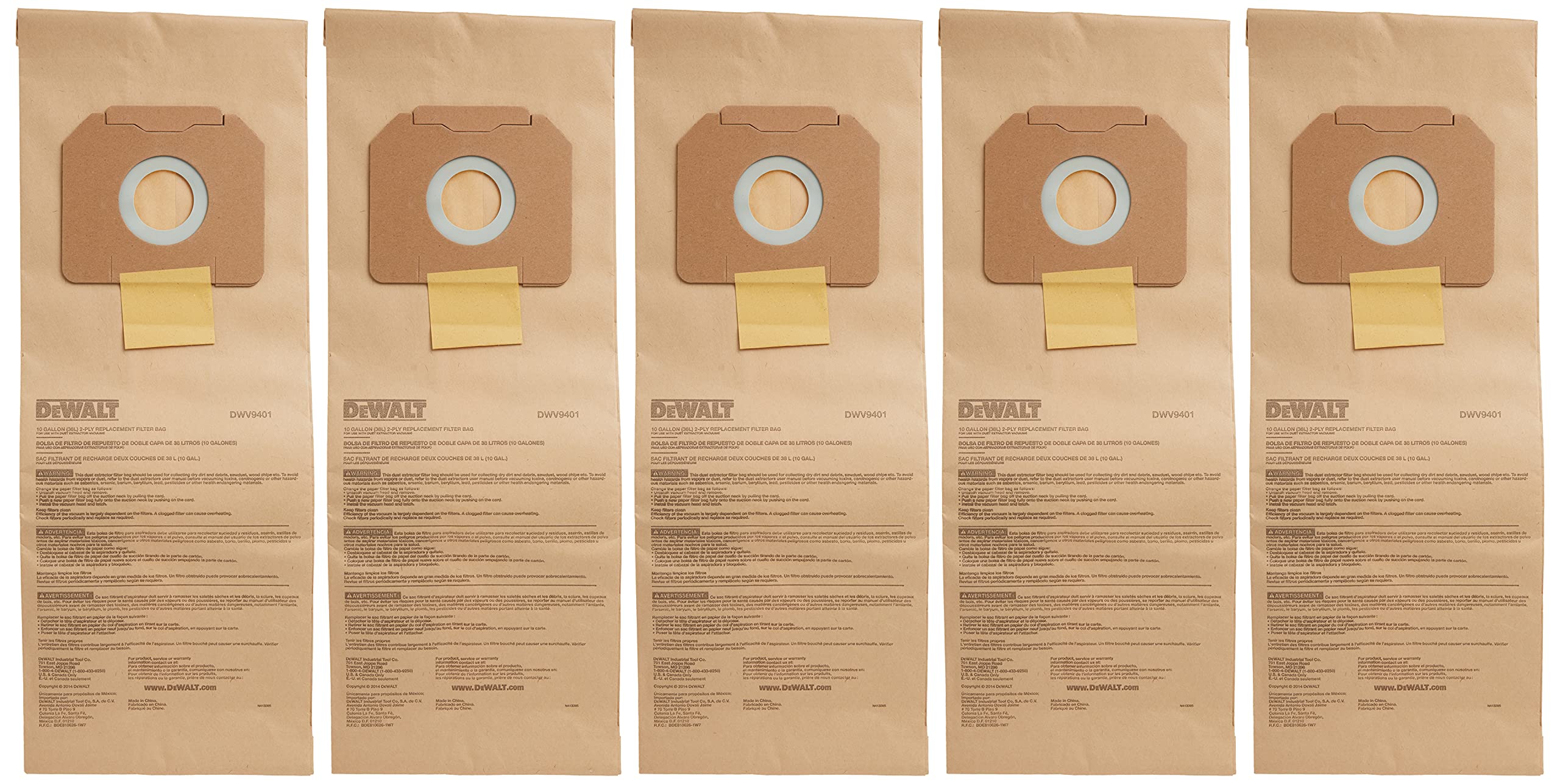 dewalt-dwv9401-paper-dust-collection-bags-for-dwv012-extractor-5-pack image 1