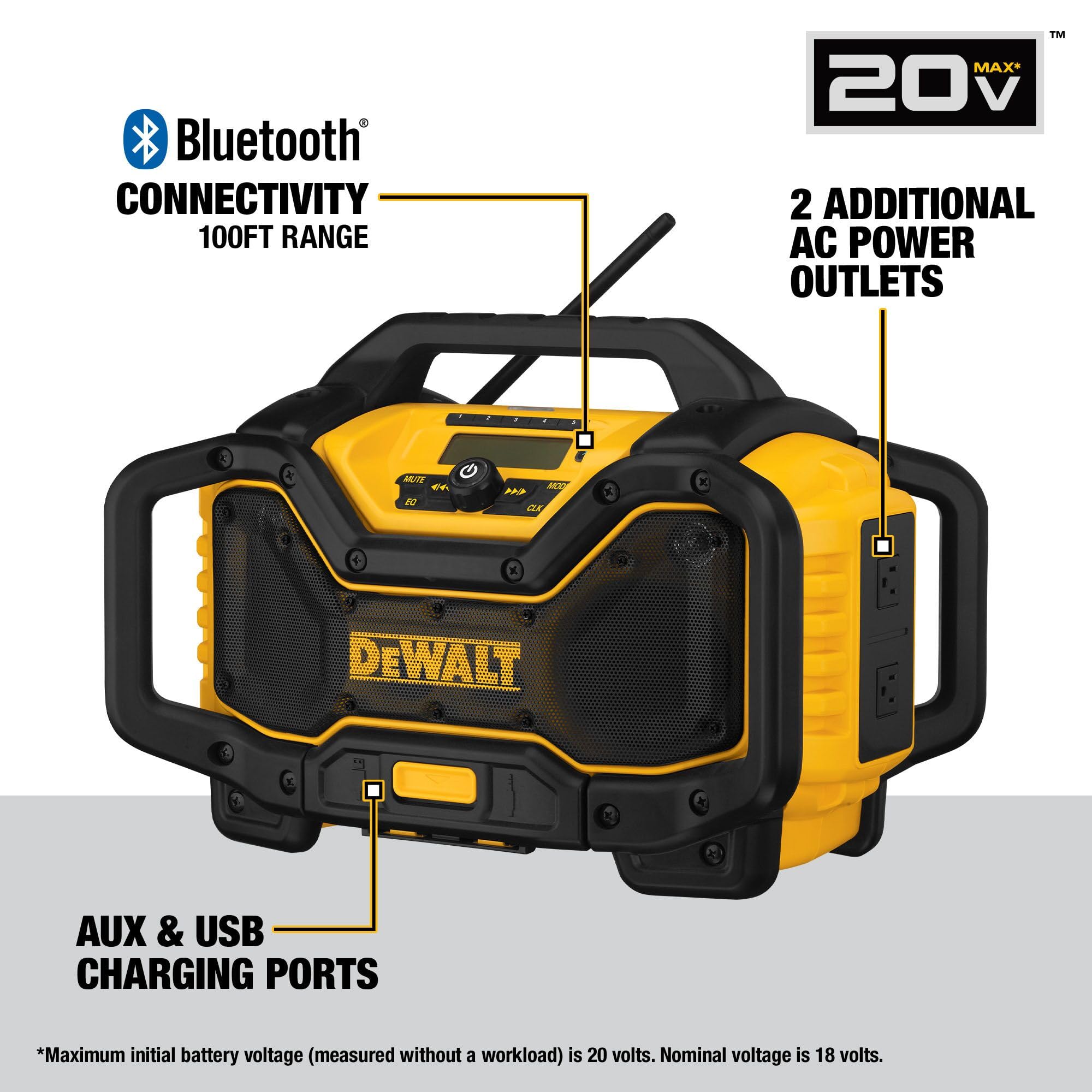 dewalt-dcr025-20v-max-bluetooth-radio-and-battery-charger image 2