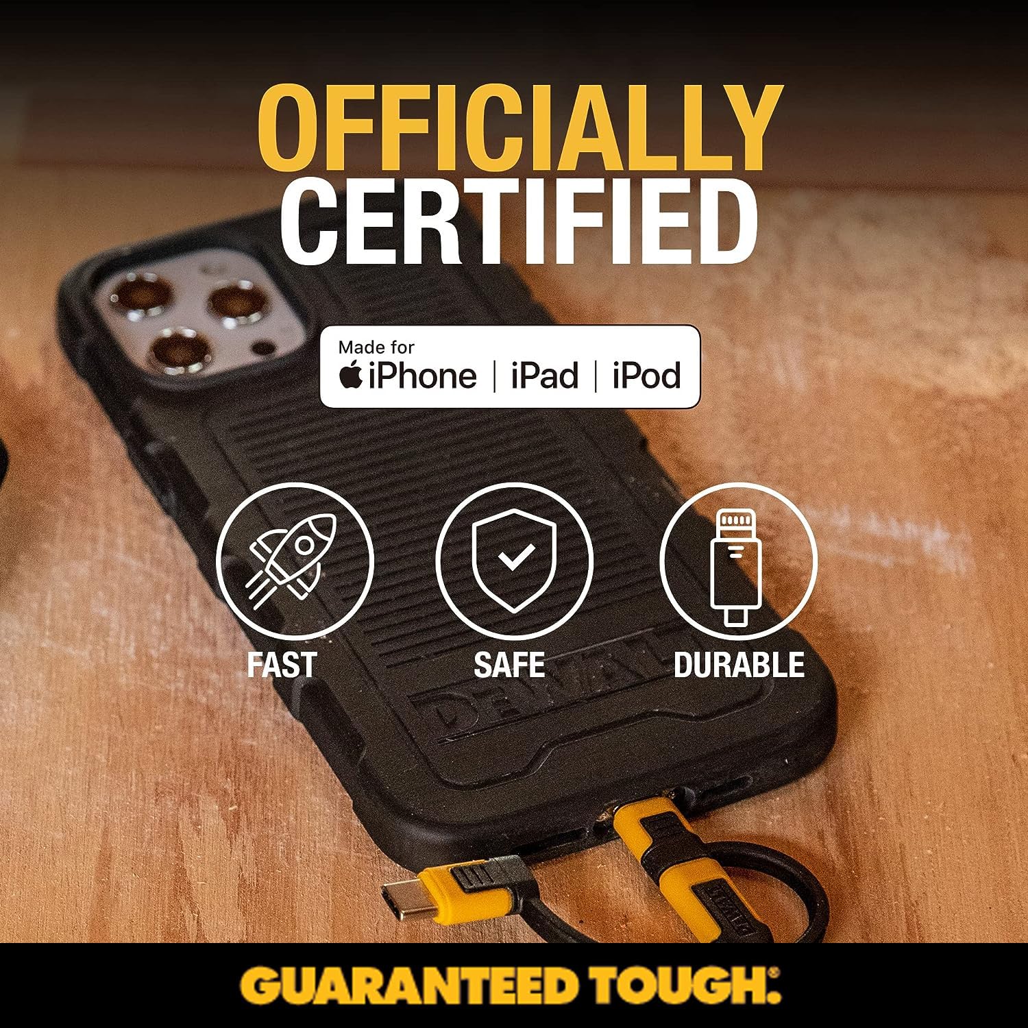 dewalt-heavy-duty-3-in-1-retractable-multi-charging-cable-3ft-lightning-usb-c-mi image 3