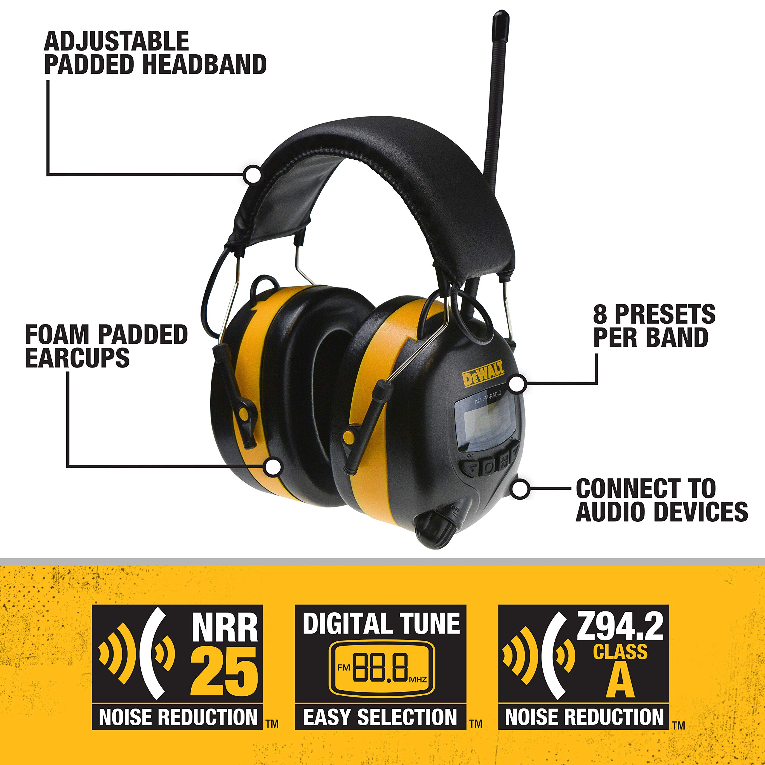 dewalt-dpg15-hearing-protection-earmuffs-with-am-fm-radio-nrr-25-db image 2