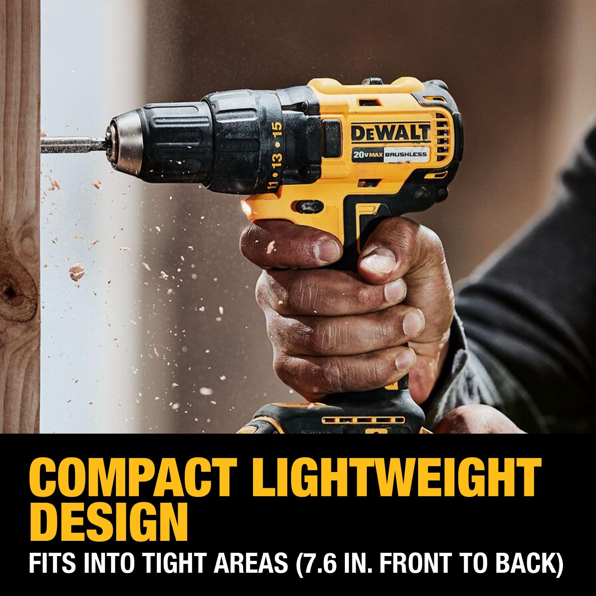 dewalt-dcd777d1-20v-max-brushless-1-2-in-drill-driver-kit-2-0-ah image 4