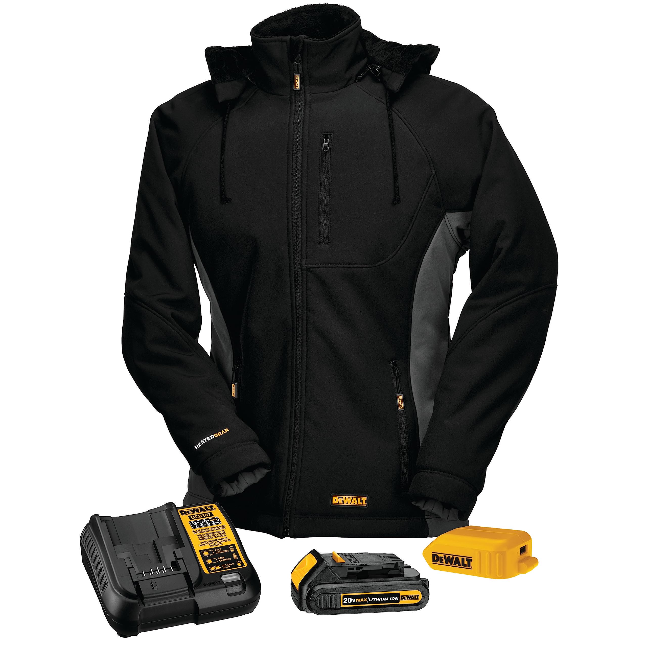 dewalt-dchj066c1-2xl-20v-12v-max-women-s-heated-jacket-kit-black-xx-large image 1