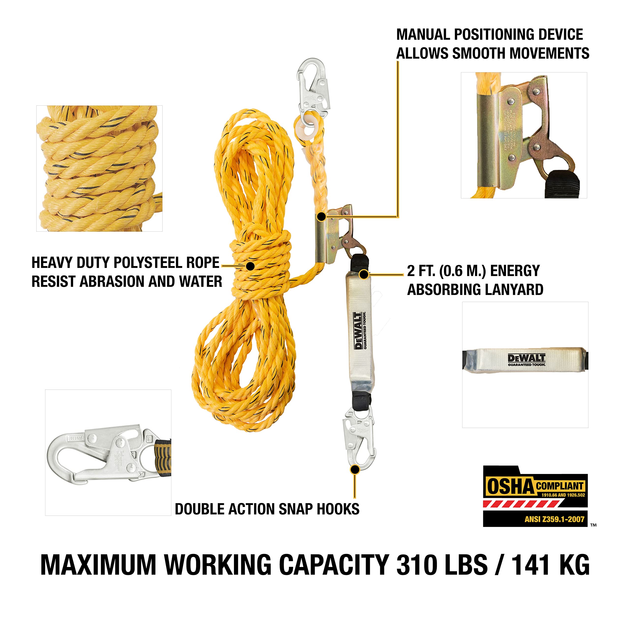 dewalt-50-foot-vertical-lifeline-with-rope-adjuster-osha-ansi-compliant-fall-res image 2
