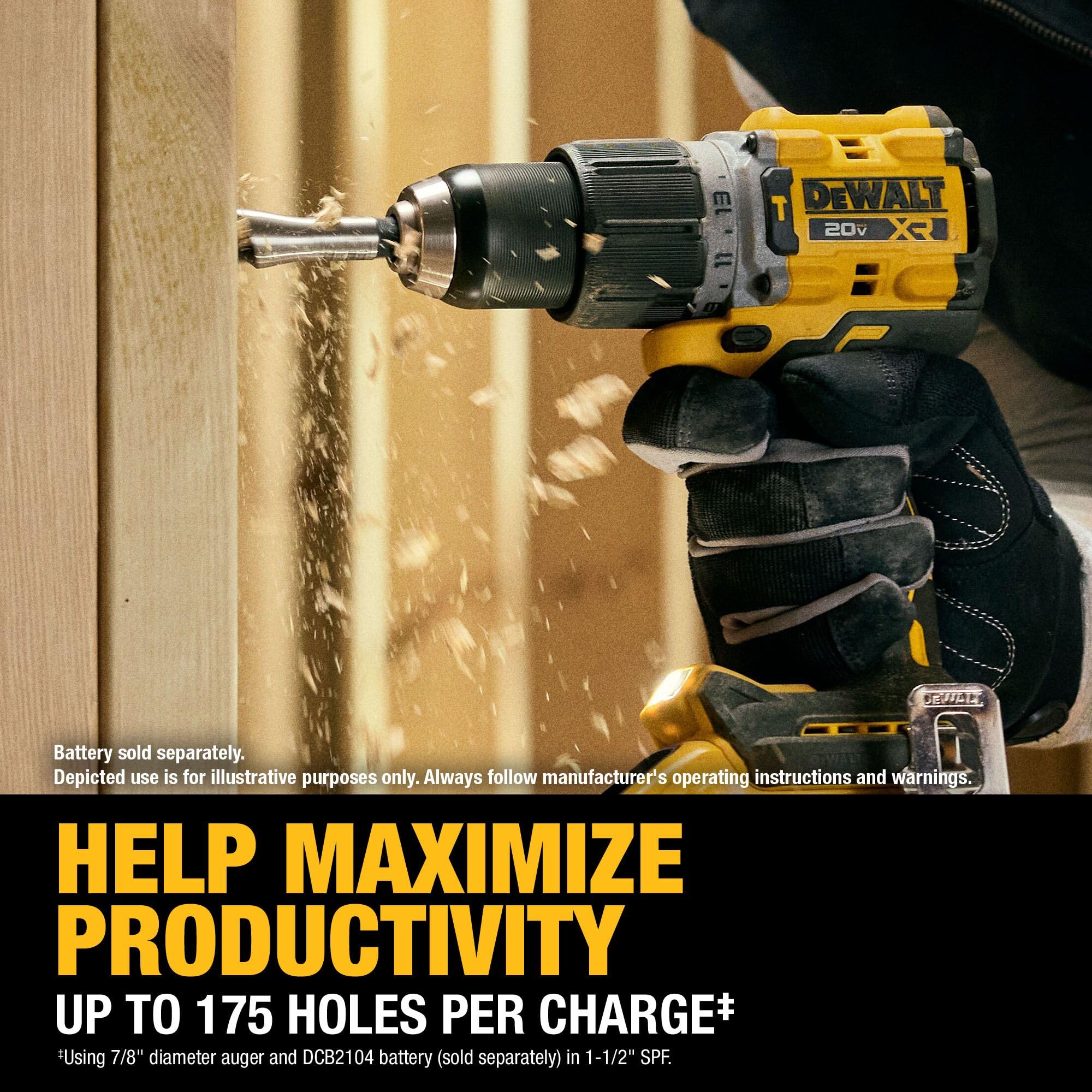 dewalt-dcd806h1-20v-max-xr-1-2-in-brushless-cordless-hammer-drill-kit-with-5ah-b image 7
