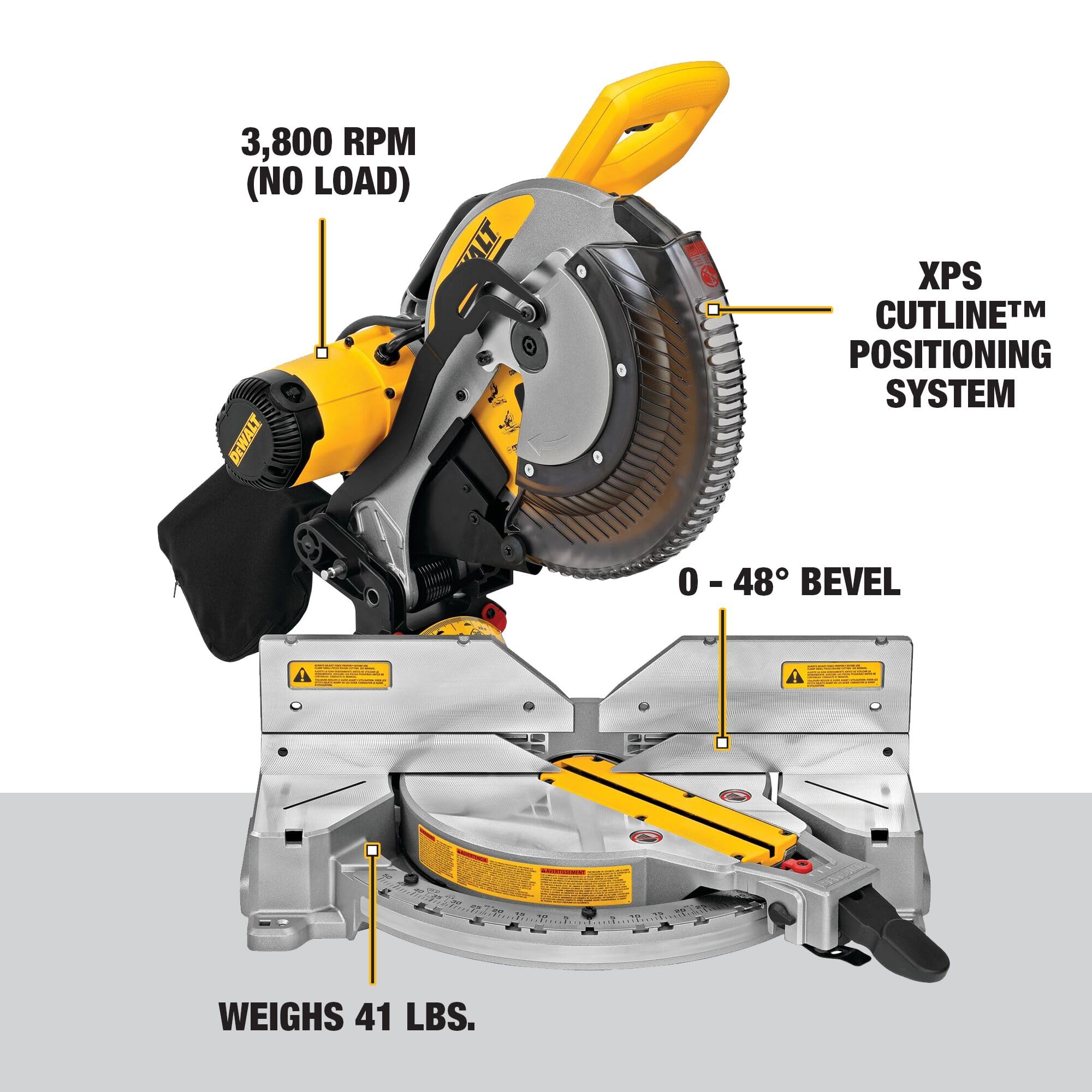 dewalt-12-inch-double-bevel-compound-miter-saw-with-xps-cutline-dws716xps-15-amp image 3
