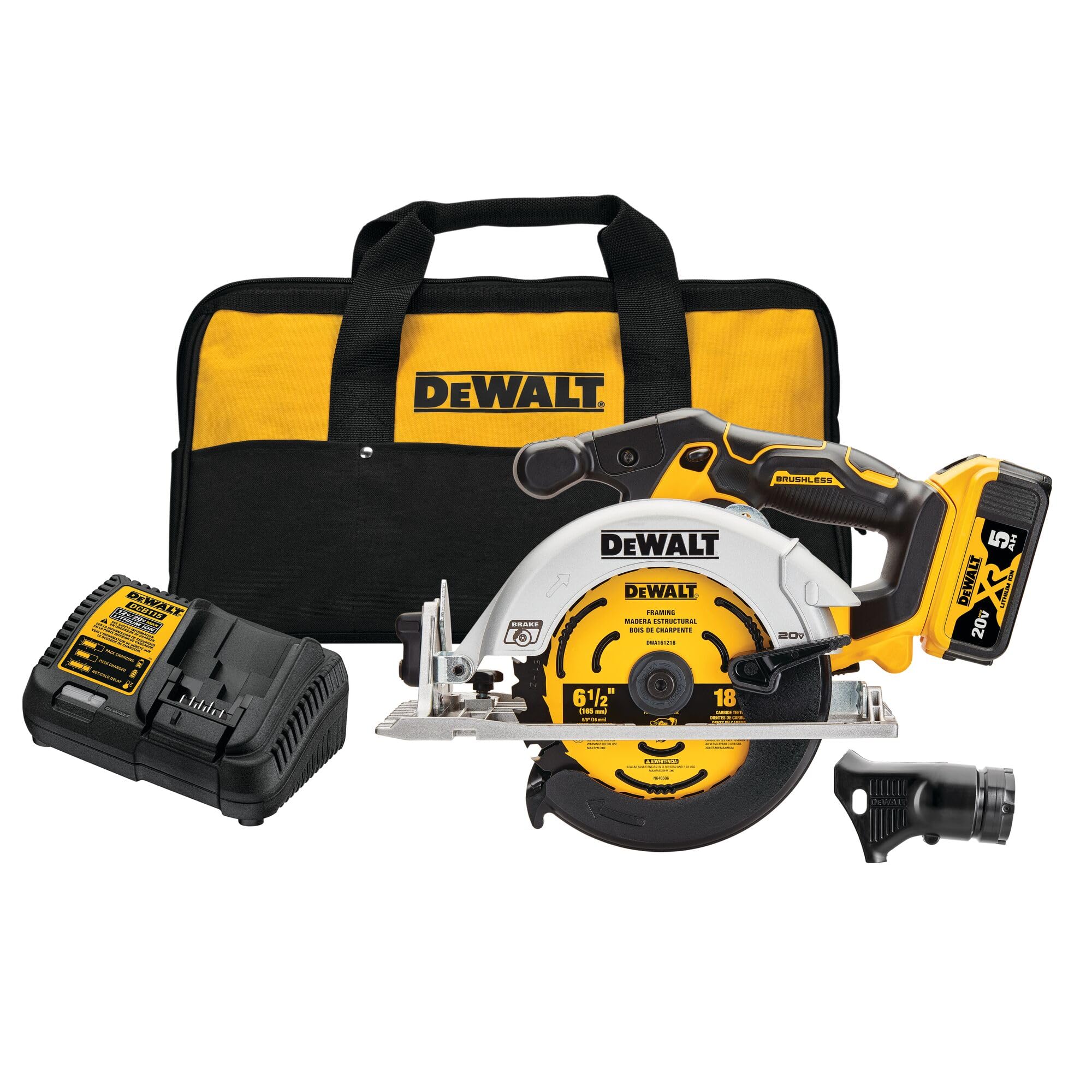 dewalt-20v-max-6-1-2-inch-brushless-cordless-circular-saw-with-battery-and-charg image 1