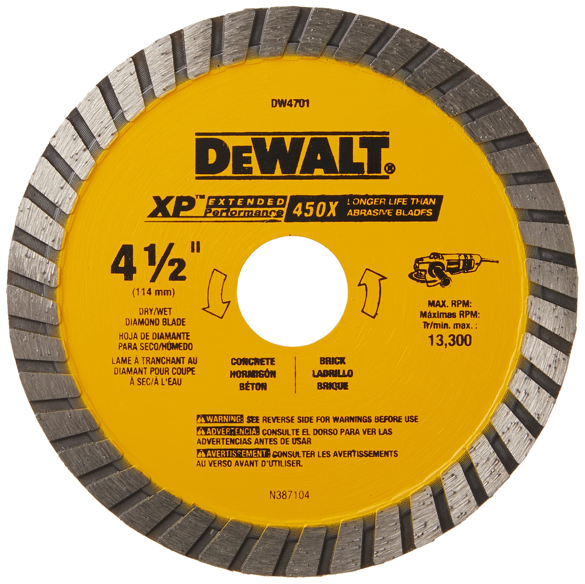 dewalt-dw4701-4-1-2-inch-continuous-rim-diamond-blade-dry-or-wet-cutting-7-8-inc image 1
