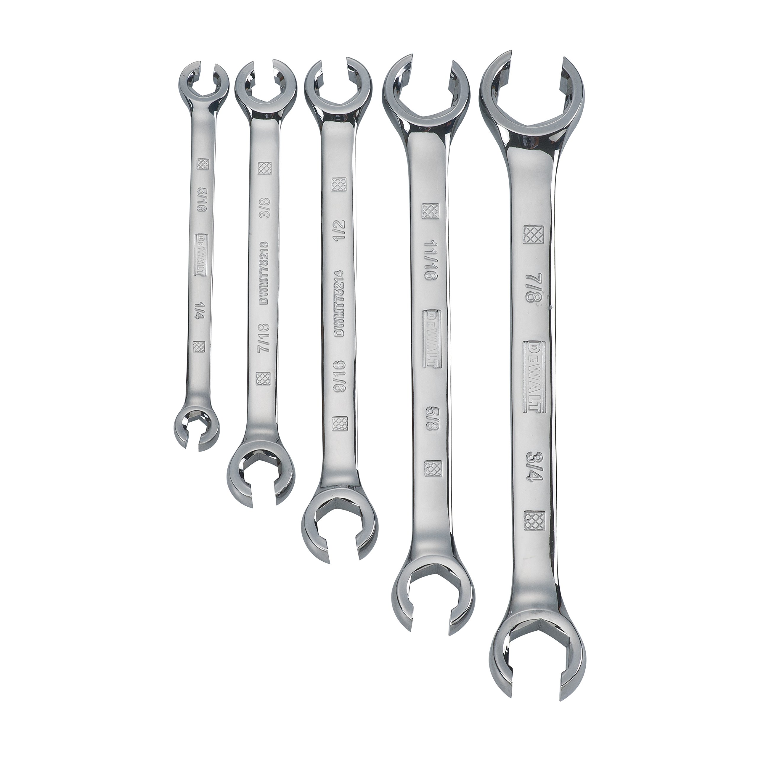dewalt-dwmt719254-5-piece-full-polish-sae-flare-nut-wrench-set image 1