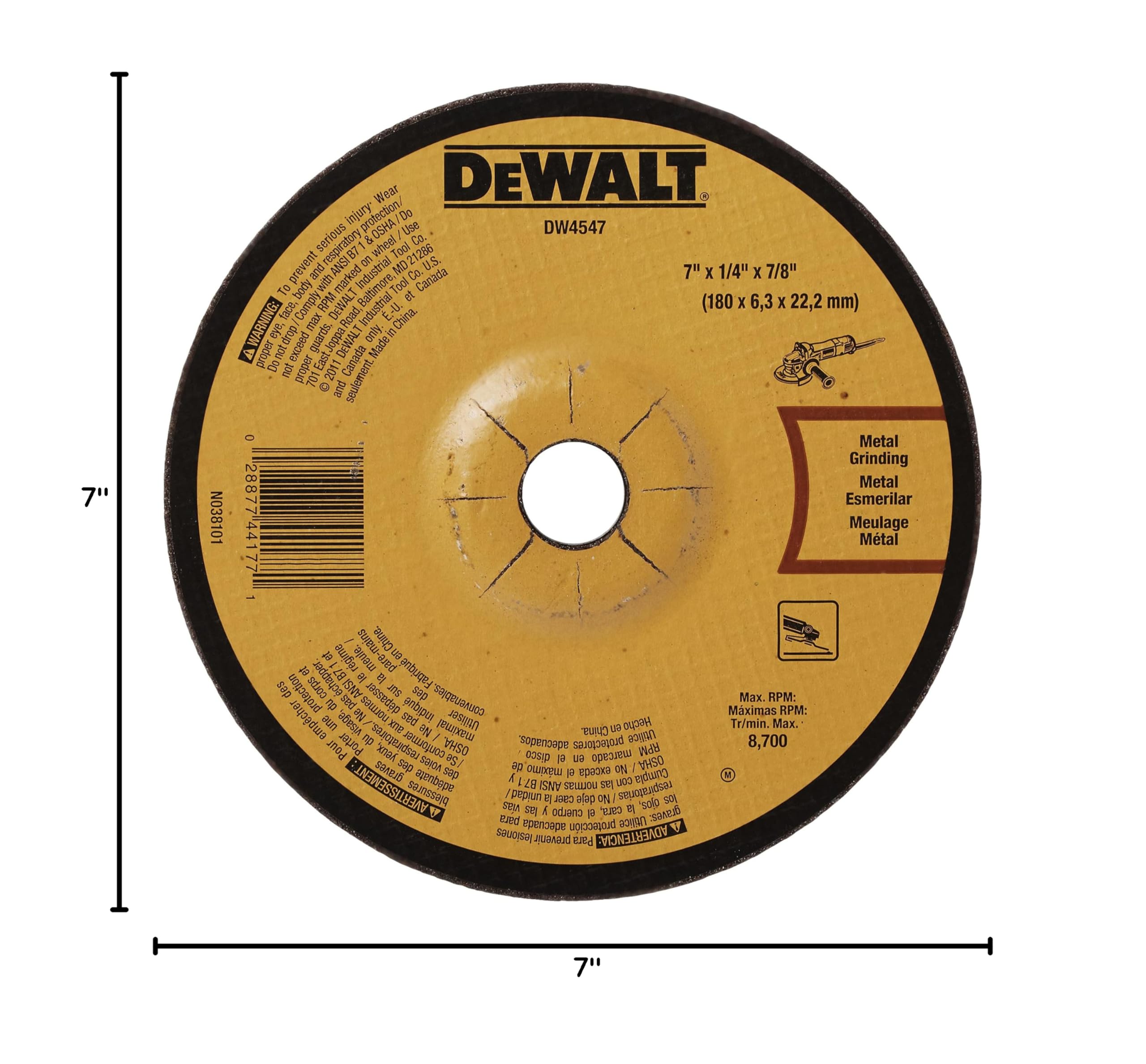 dewalt-dw4547-7-inch-fast-metal-grinding-wheel-1-4-x-7-8-inch image 5