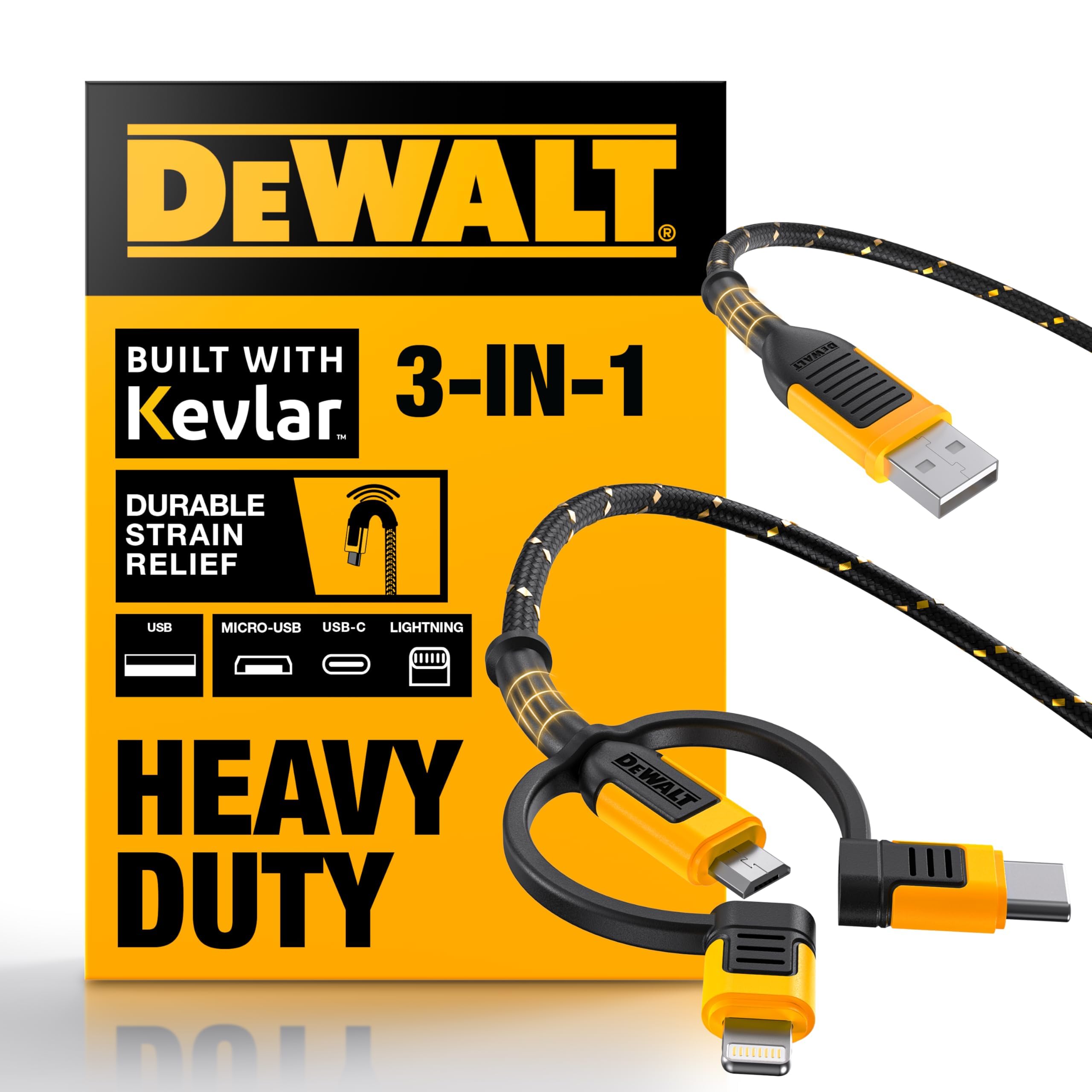 dewalt-heavy-duty-3-in-1-multi-charging-cord-6-ft-lightning-usb-c-micro-usb image 1