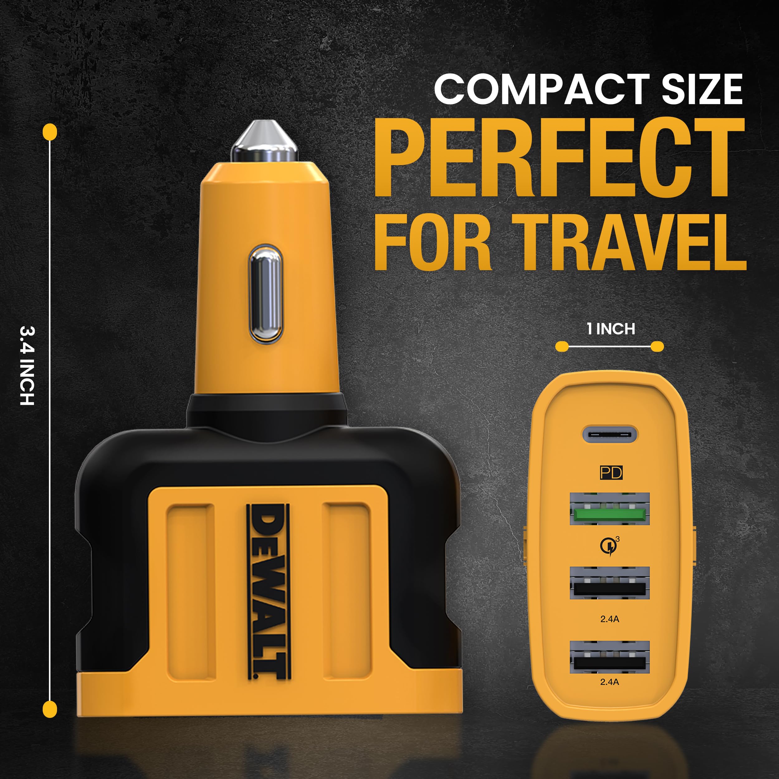 dewalt-heavy-duty-4-port-usb-c-car-charger-60w-fast-charging image 7