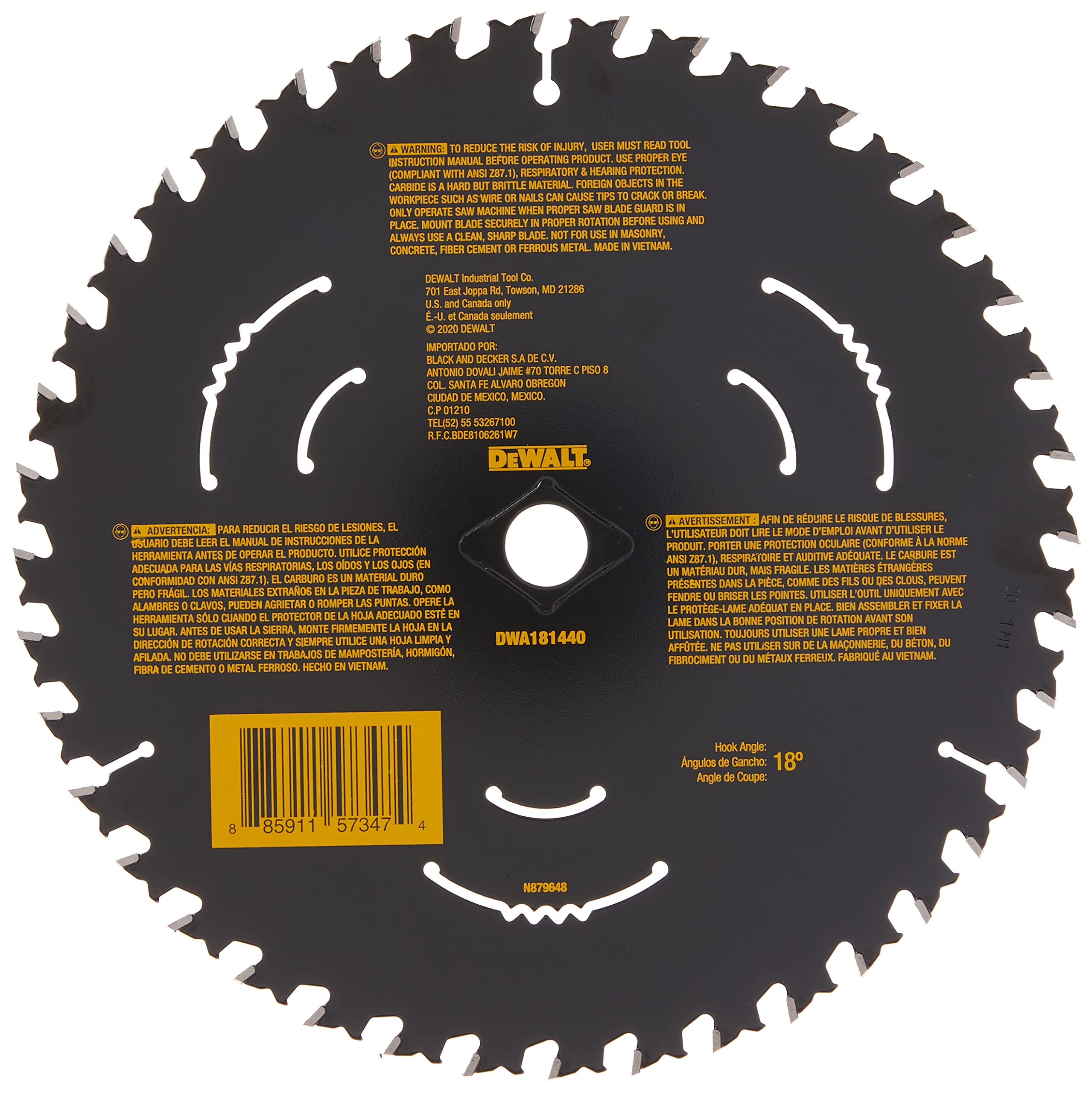 dewalt-8-1-4-inch-40-tooth-cross-cutting-circular-saw-blade-dwa181440 image 2