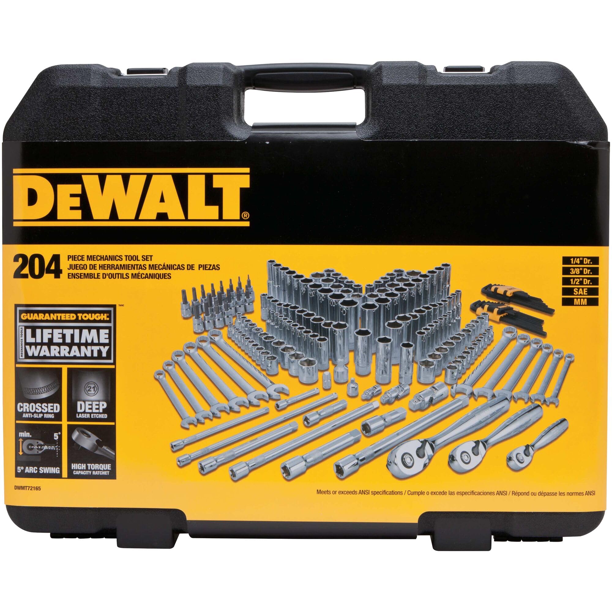 dewalt-dwmt72165-204-piece-mechanics-tool-set-sae-metric-sockets-wrenches-ratche image 5