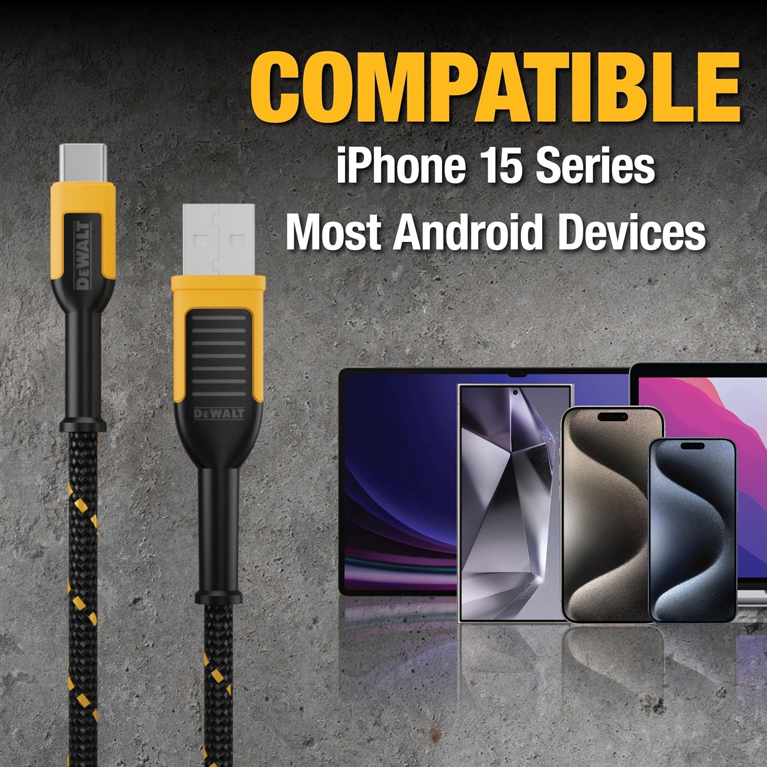 dewalt-heavy-duty-usb-a-to-usb-c-cable-6-ft-kevlar-reinforced-black image 5
