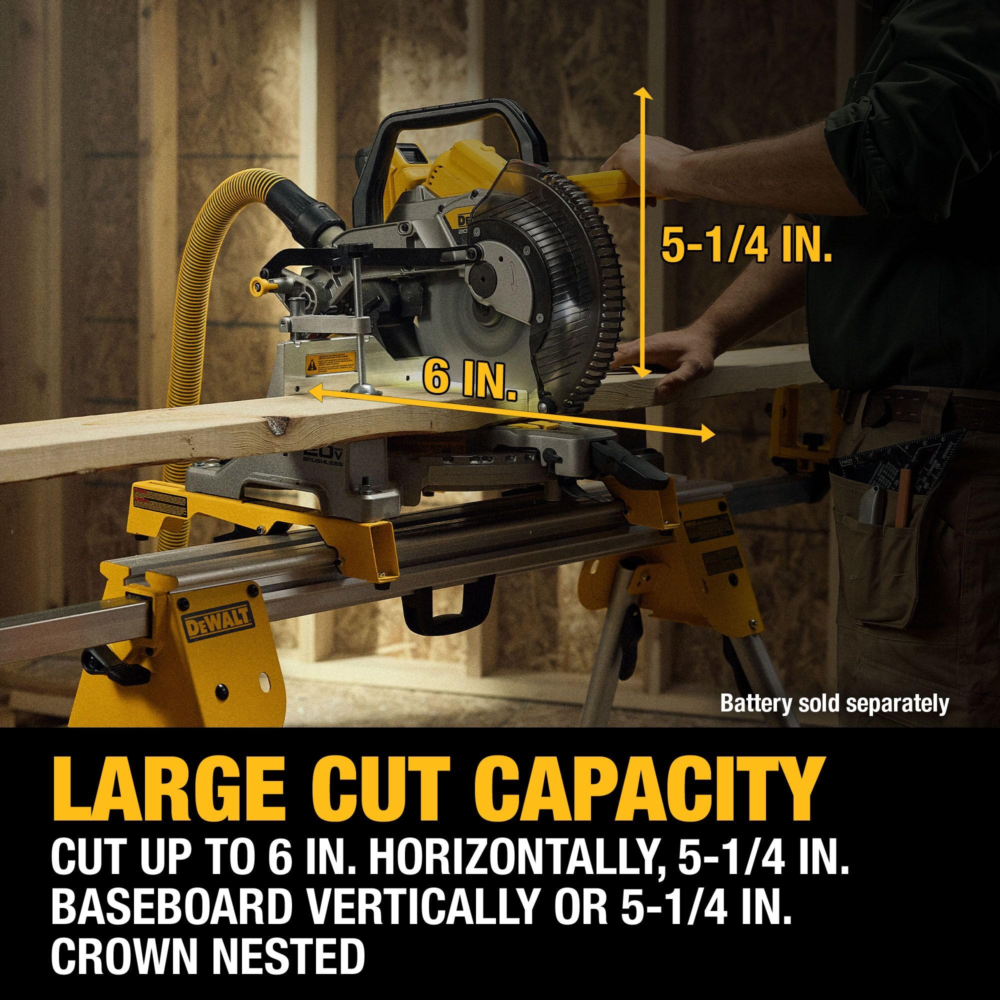 dewalt-dcs714b-20v-max-xr-10-inch-double-bevel-fixed-miter-saw-tool-only image 8