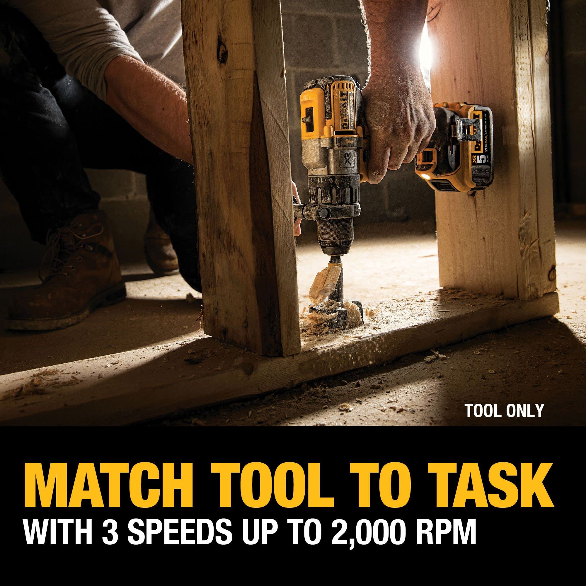 dewalt-20v-max-xr-brushless-hammer-drill-driver-1-2-inch-3-speed-dcd996b-tool-on image 7