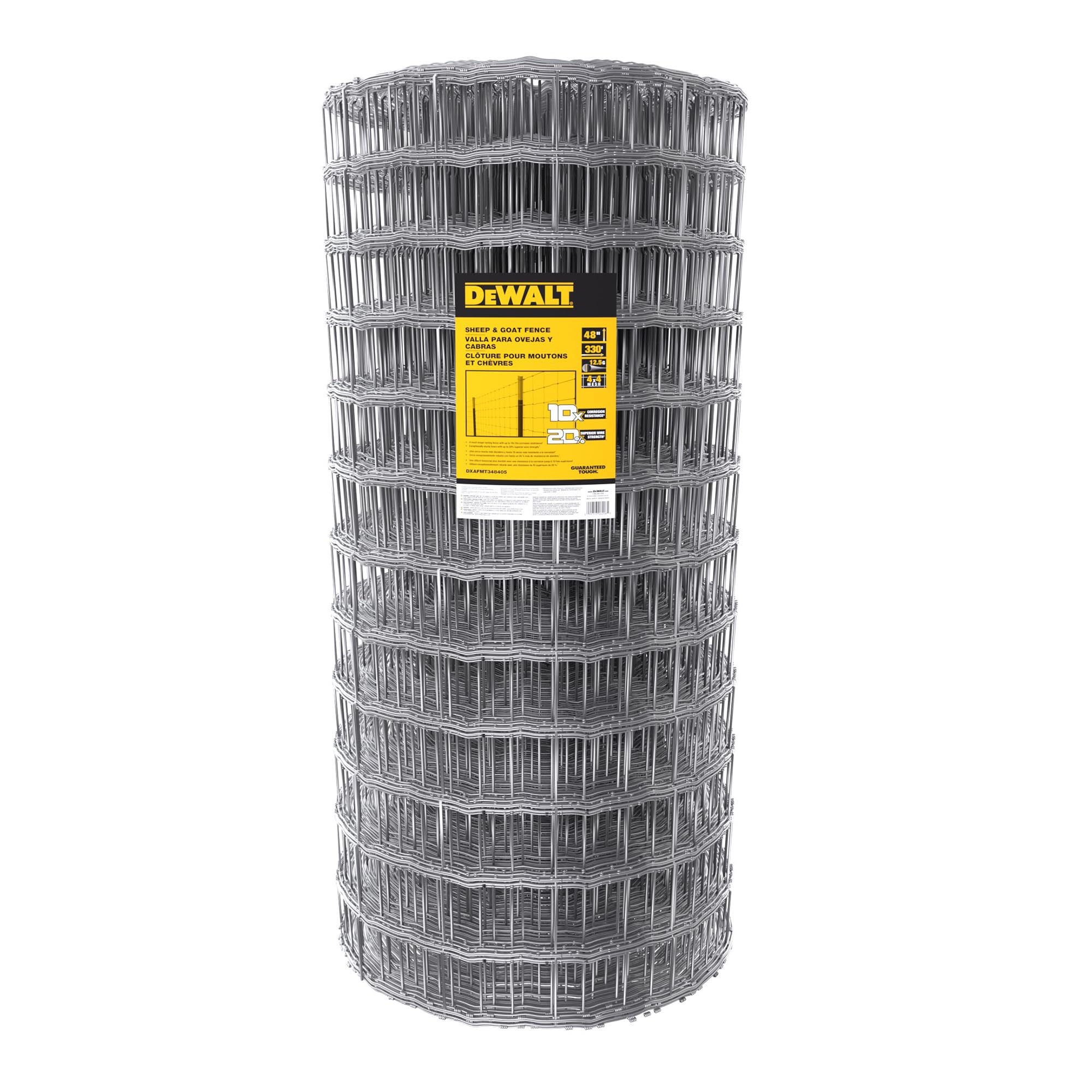 dewalt-48-x-330-welded-wire-fence-4-x4-mesh-12-5-gauge-galvanized-steel-for-shee image 1