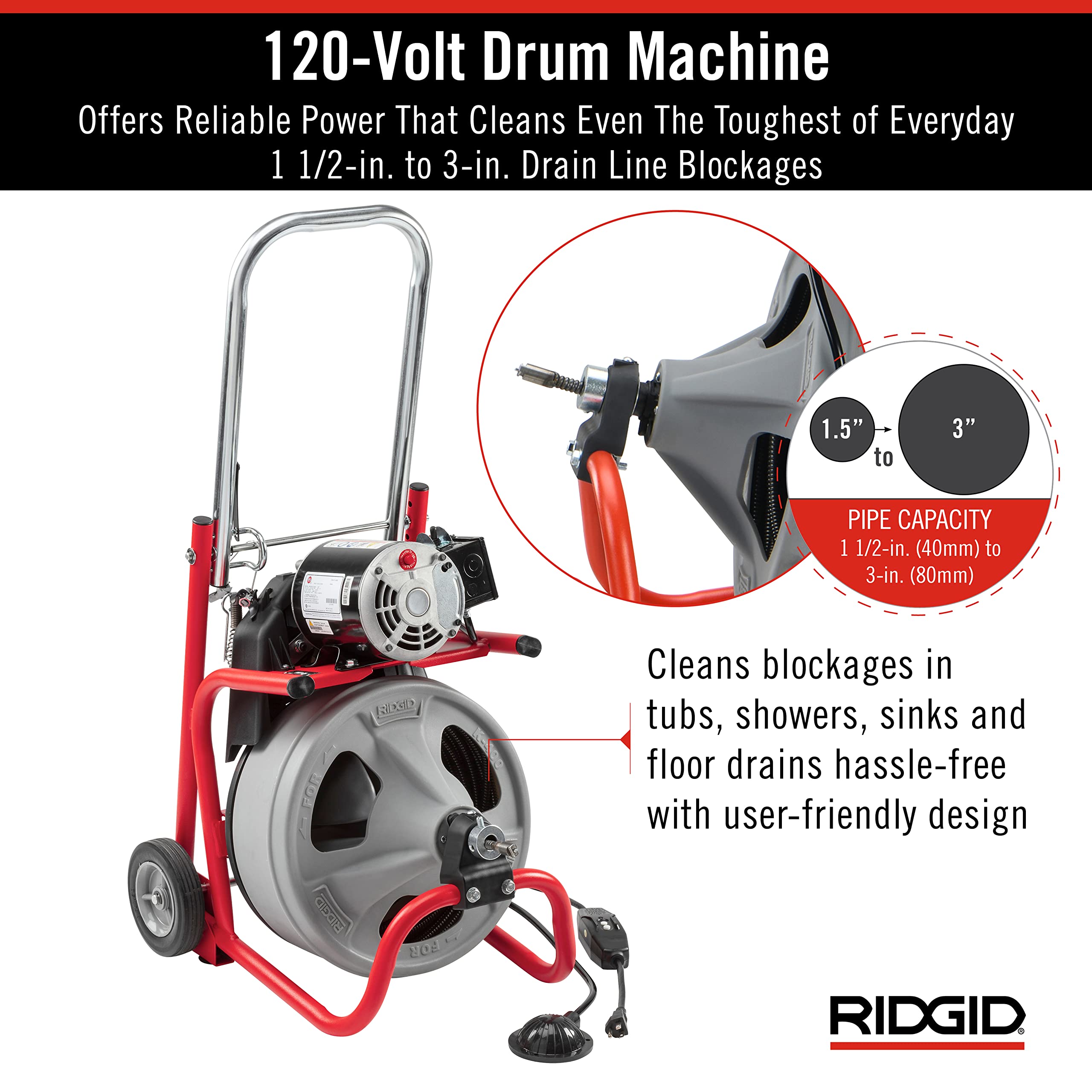 ridgid-k-400-120v-drain-cleaning-drum-machine-kit-with-c-32iw-3-8-in-x-75-ft-cab image 7