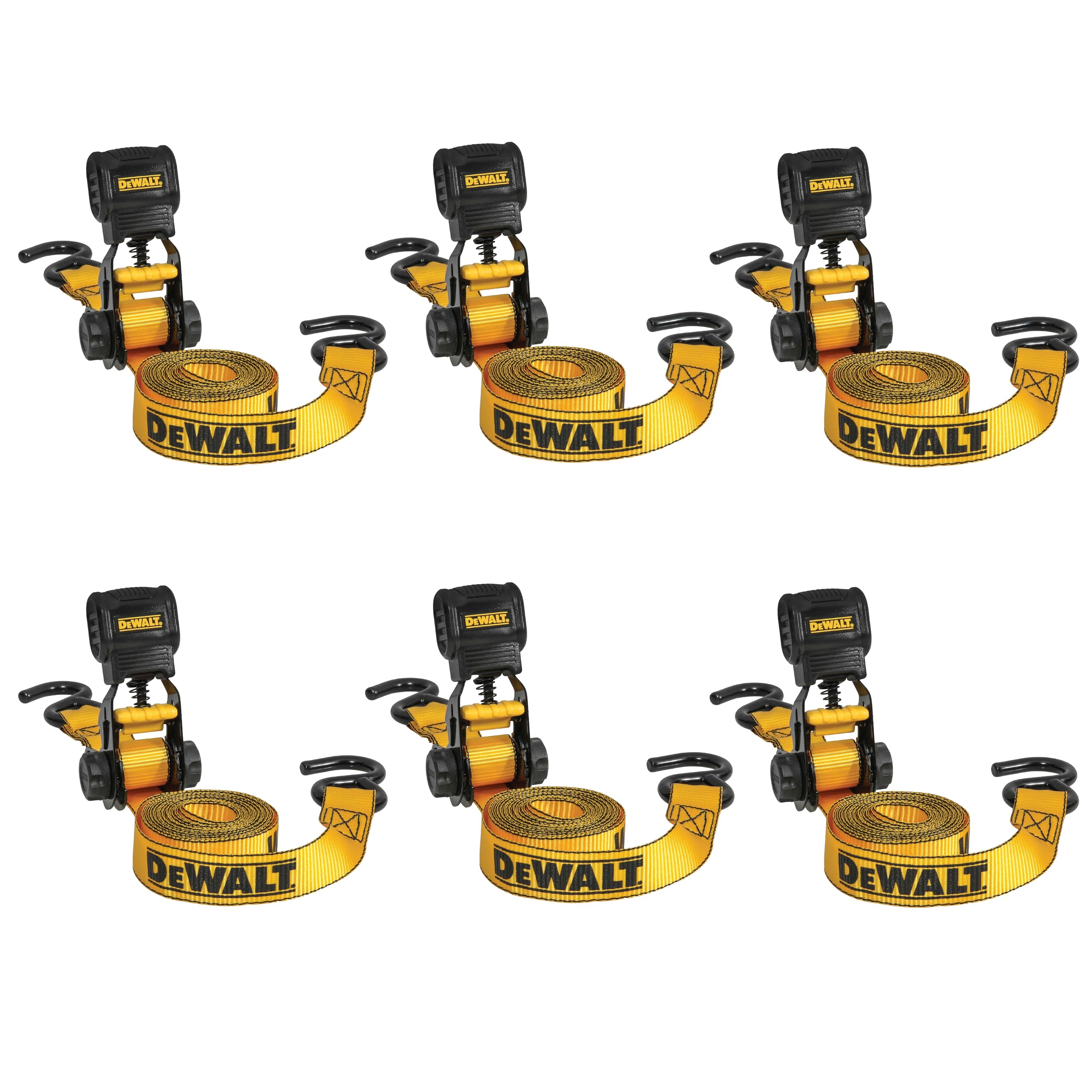 dewalt-dxbc15006x-1-x-10-ratchet-tie-down-straps-6-pack-500-lb-swl-1-500-lb-brea image 1