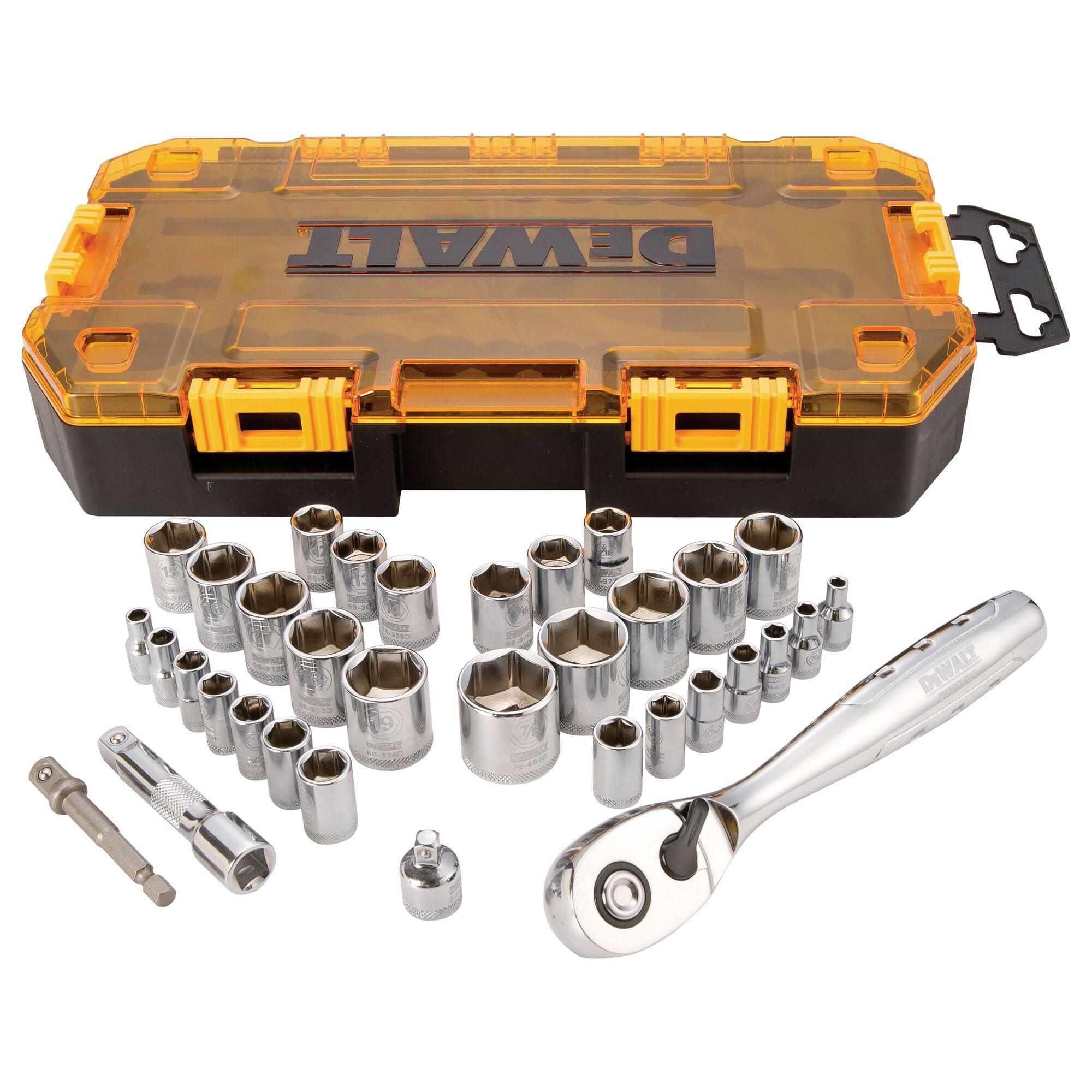 dewalt-socket-set-34-piece-1-4-in-3-8-in-drive-sae-metric-dwmt73804 image 1