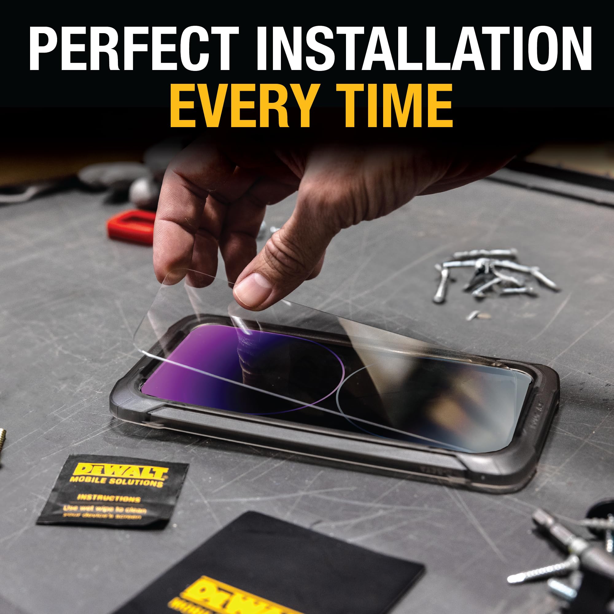 dewalt-heavy-duty-tempered-glass-screen-protector-for-iphone-12-pro-max-2-pack image 4