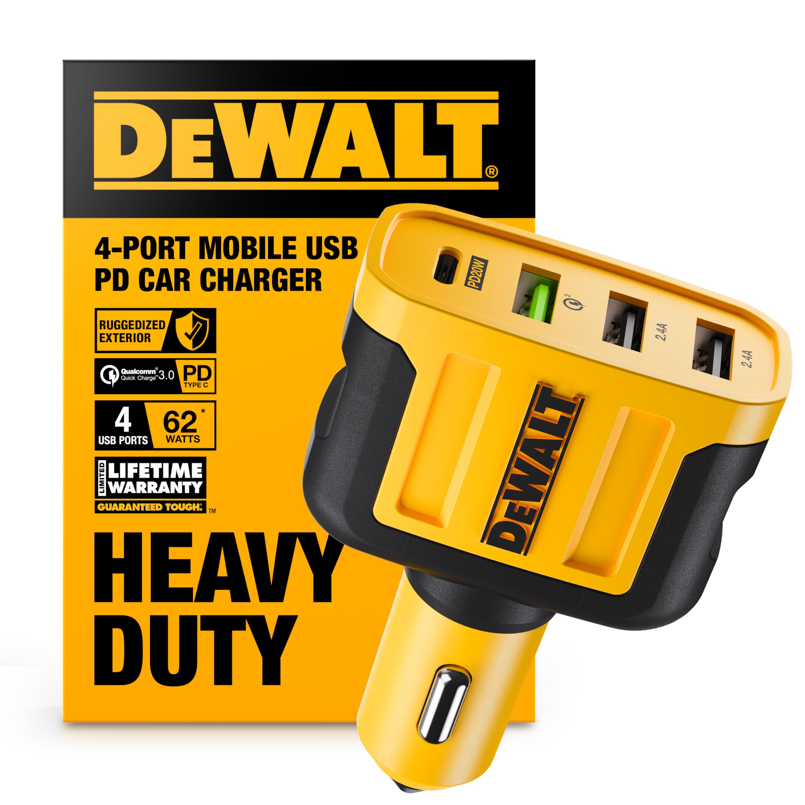 dewalt-heavy-duty-4-port-usb-c-car-charger-60w-fast-charging image 1