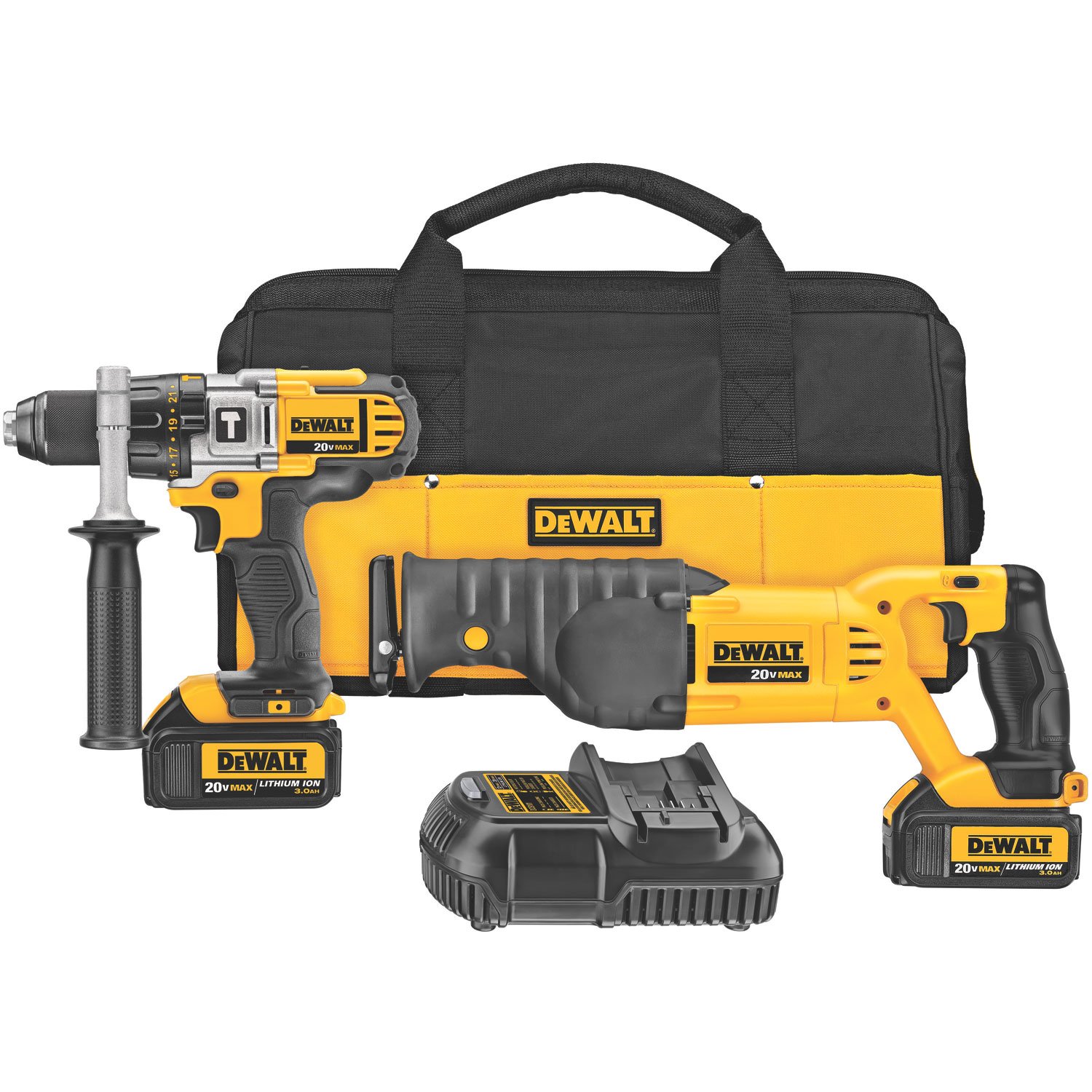 dewalt-20v-max-dck292l2-2-tool-combo-kit-hammer-drill-reciprocating-saw image 1