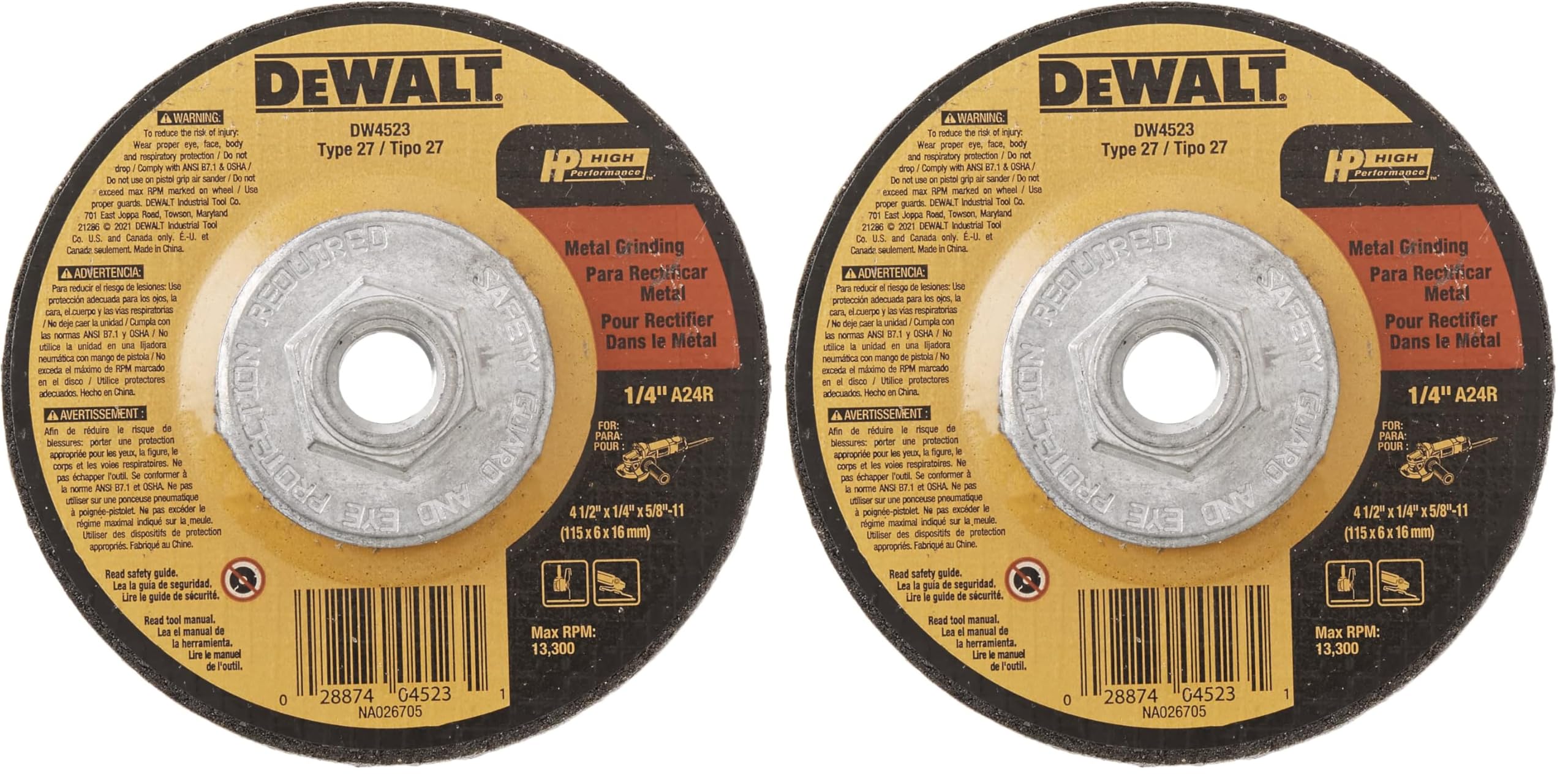 dewalt-dw4523-4-1-2-inch-type-27-metal-grinding-wheel-1-4-inch-x-5-8-inch image 7