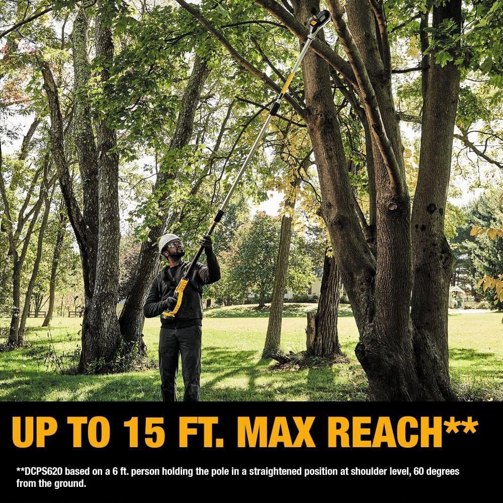 dewalt-dcko86m1-20v-max-cordless-pole-saw-and-pole-hedge-trimmer-combo-kit image 4