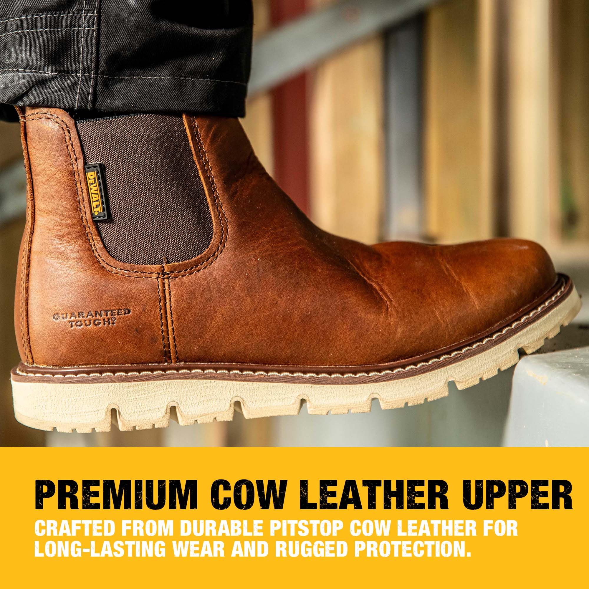 dewalt-flex-albany-6-men-s-leather-chelsea-work-boot-soft-toe-water-resistant image 2