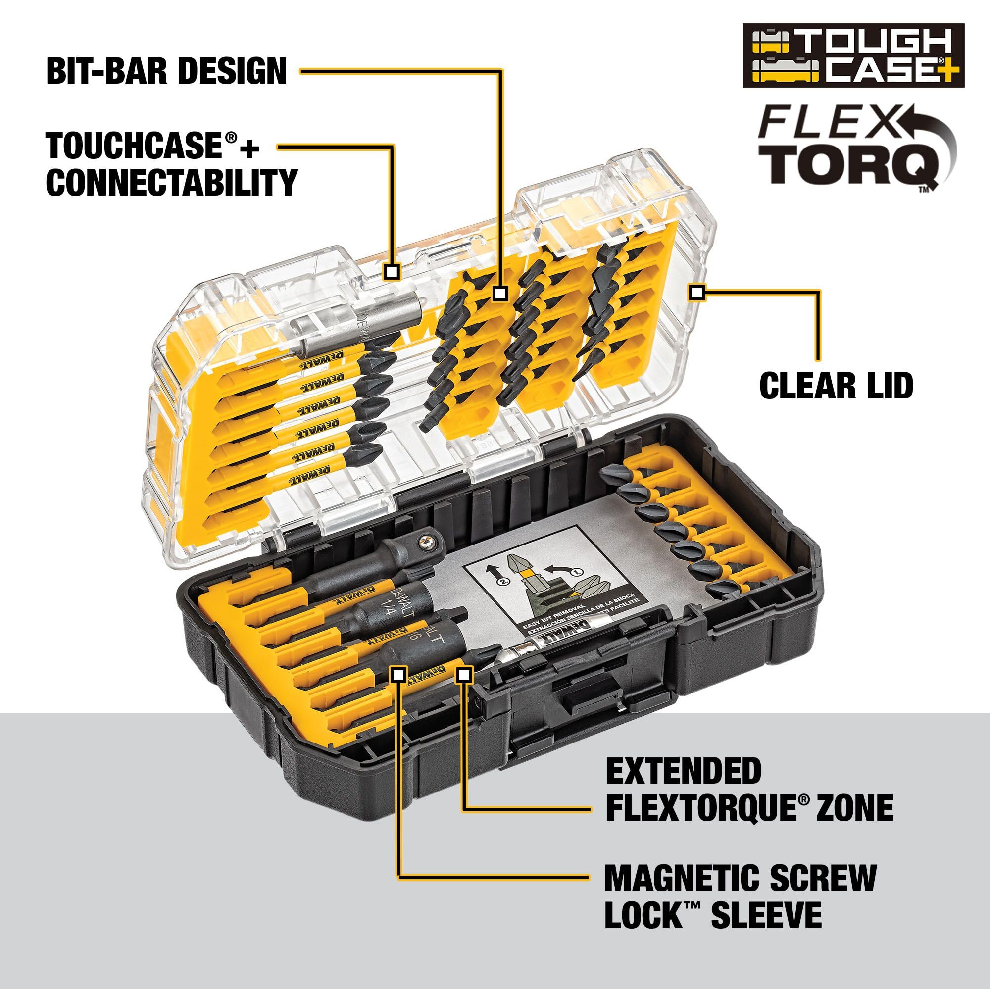 dewalt-dwa2t40ir-40-piece-flextorq-impact-ready-screwdriver-bit-set-with-case image 3