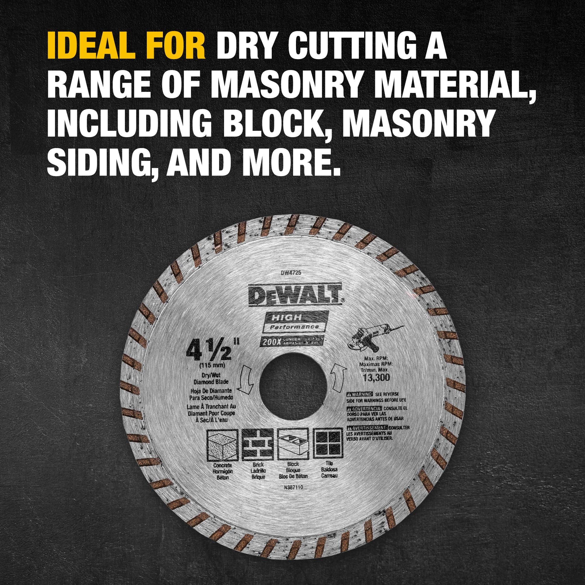 dewalt-dw4725-4-1-2-continuous-rim-diamond-blade-for-masonry-dry-cutting-7-8-arb image 3