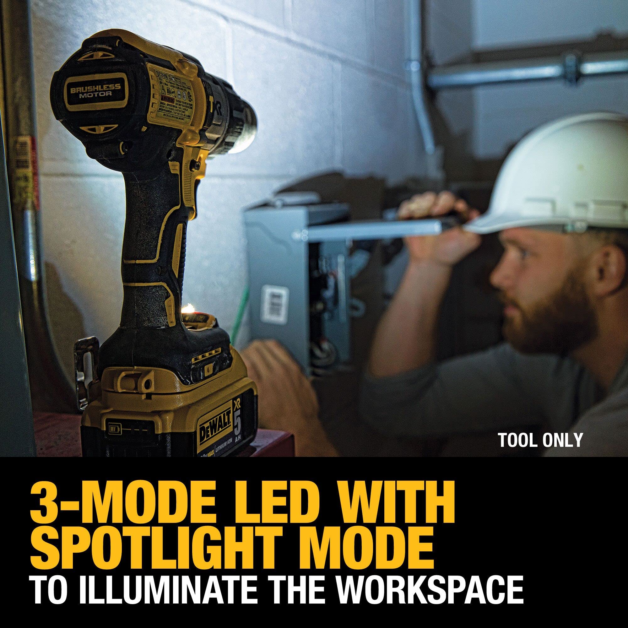 dewalt-20v-max-xr-brushless-hammer-drill-driver-1-2-inch-3-speed-dcd996b-tool-on image 4