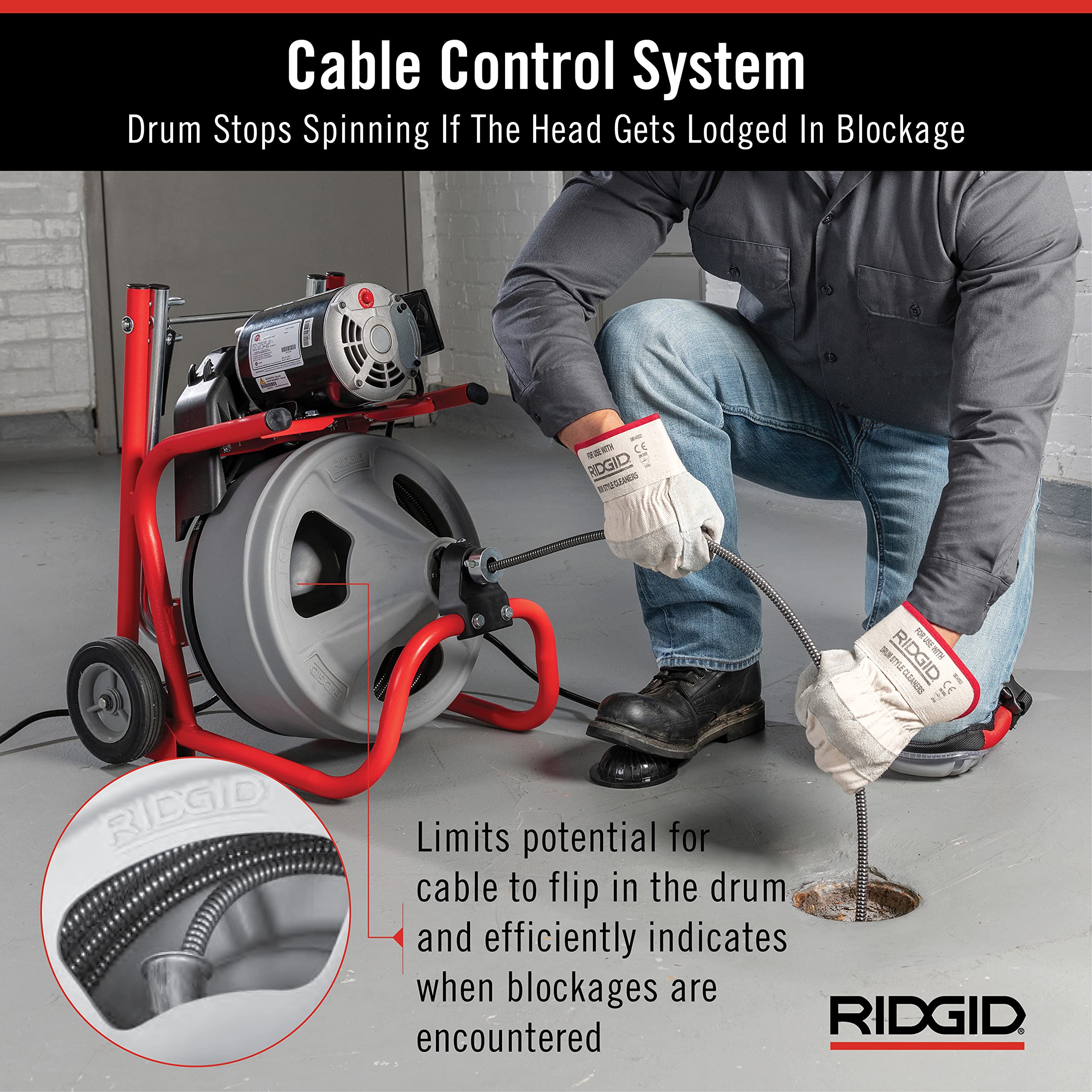 ridgid-k-400-120v-drain-cleaning-drum-machine-kit-with-c-32iw-3-8-in-x-75-ft-cab image 4
