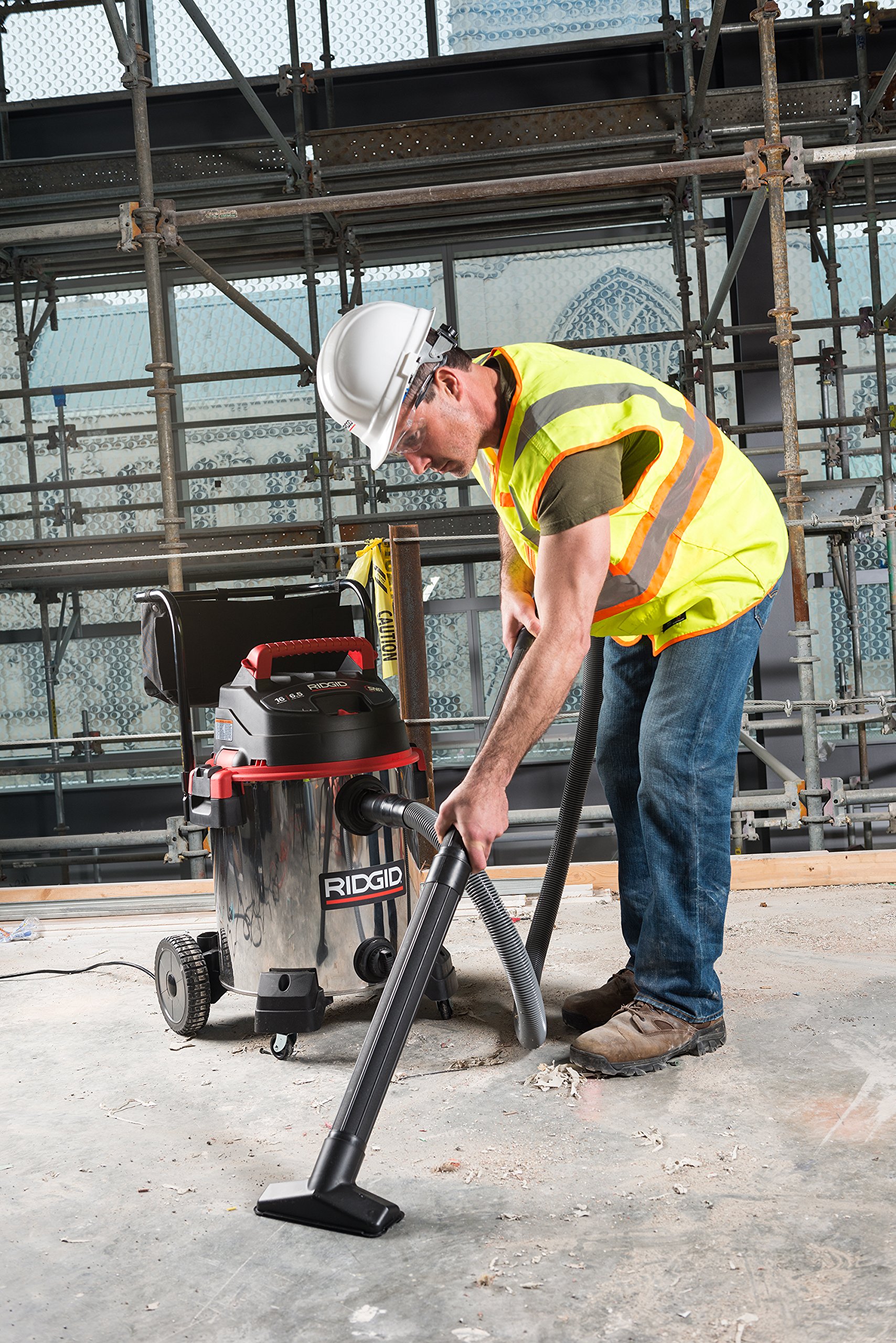 ridgid-50353-16-gallon-6-5-peak-hp-wet-dry-shop-vacuum-with-cart-red image 2