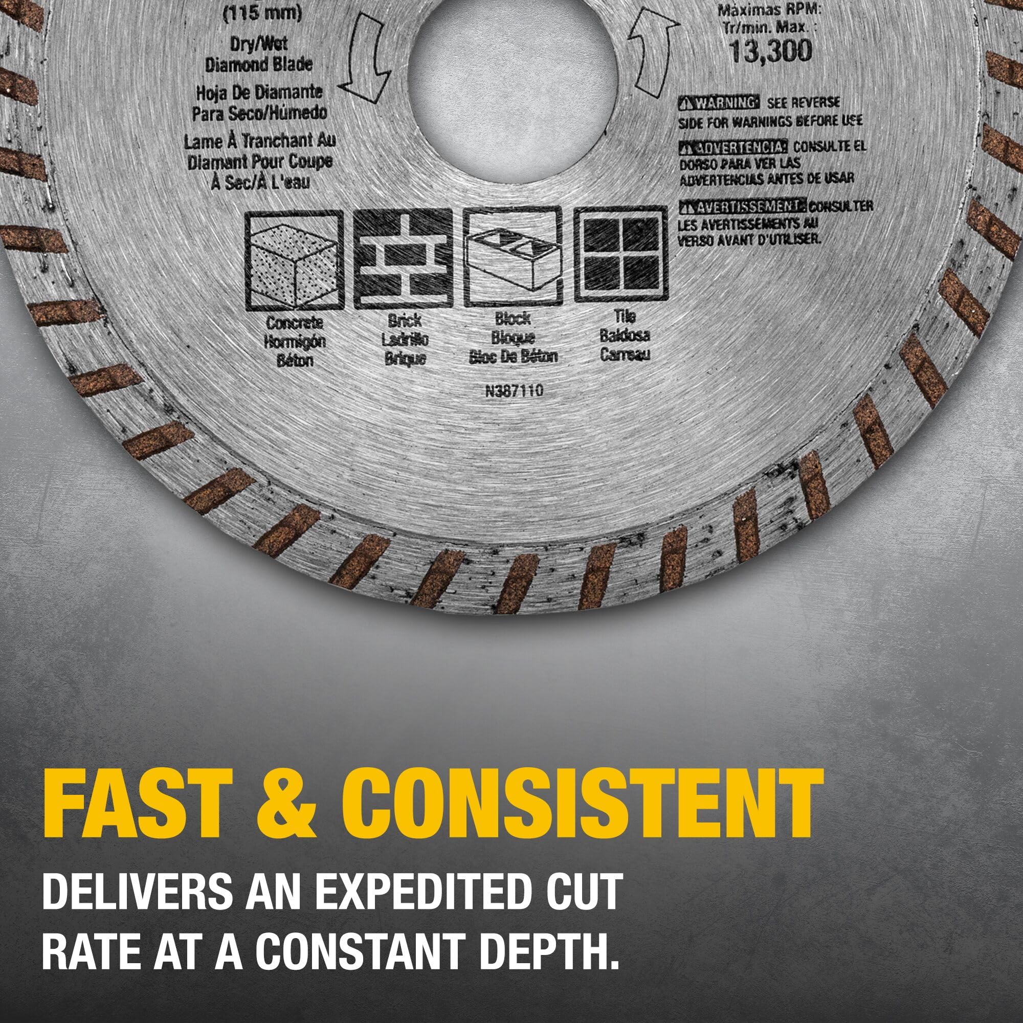 dewalt-dw4725-4-1-2-continuous-rim-diamond-blade-for-masonry-dry-cutting-7-8-arb image 4