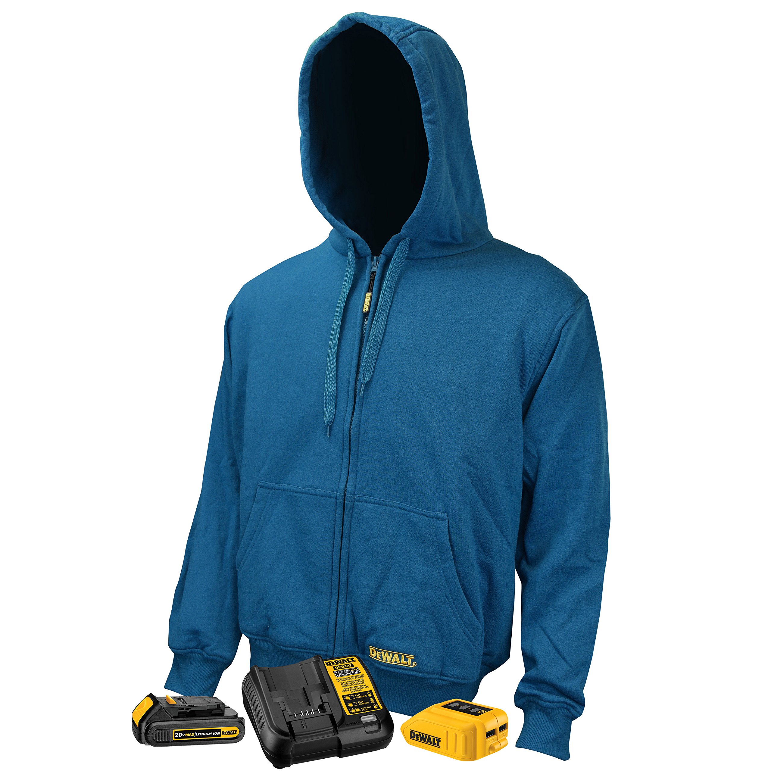 dewalt-dchj069c1-xl-3-core-heated-fleece-hoodie-with-20v-max-battery-and-charger image 1