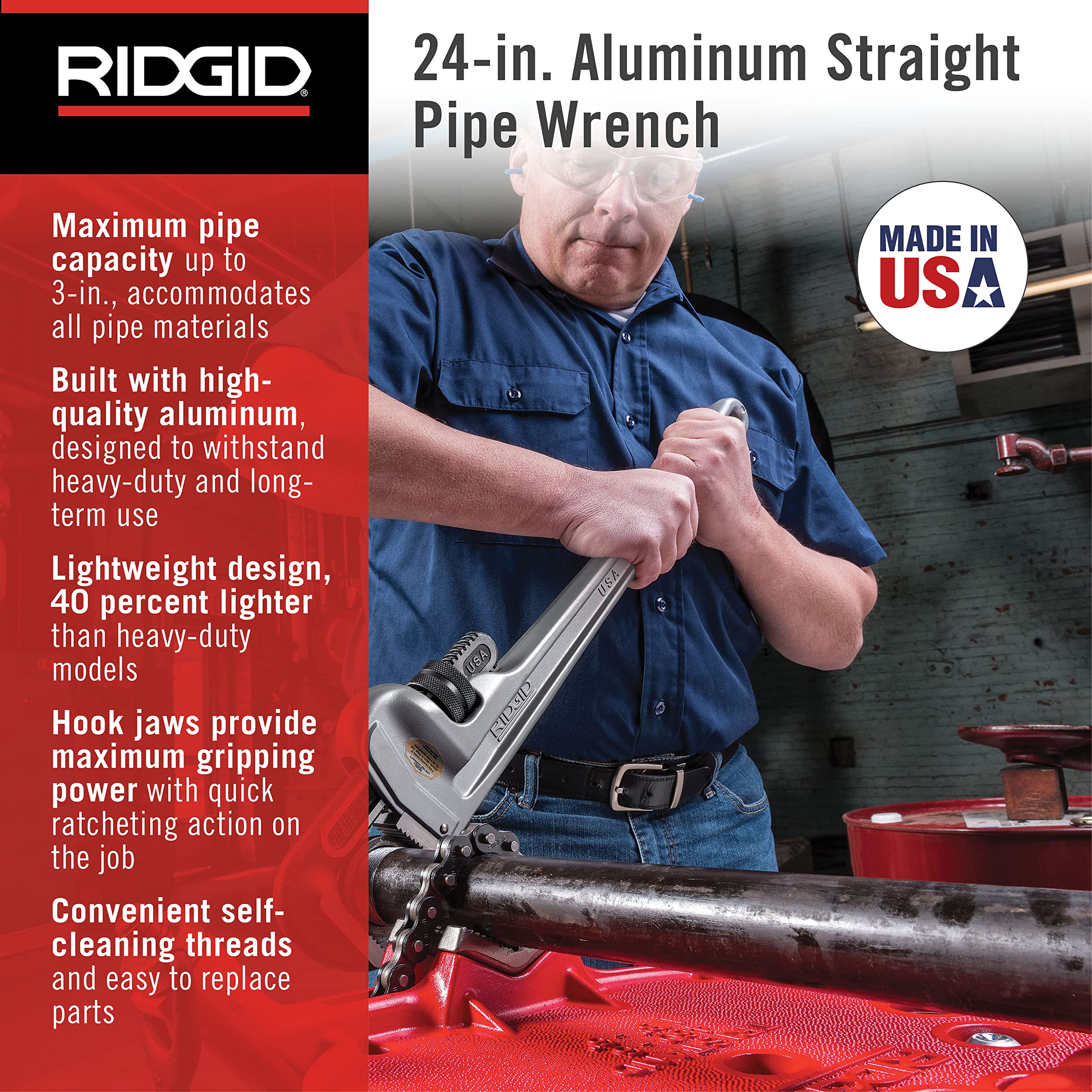ridgid-31105-model-824-24-in-aluminum-straight-pipe-wrench image 2
