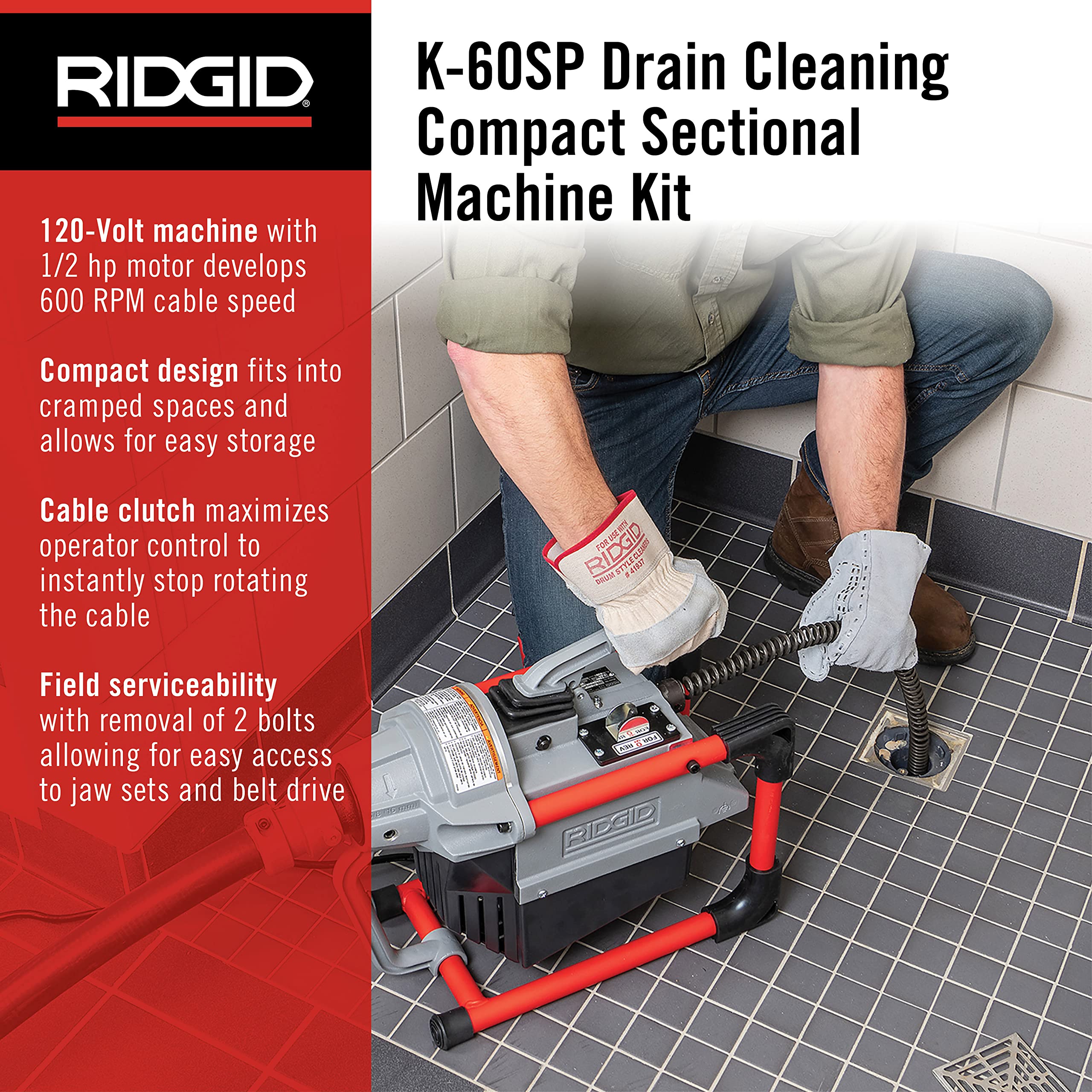 ridgid-k-60sp-compact-120-volt-sectional-drain-cleaning-machine-kit image 2