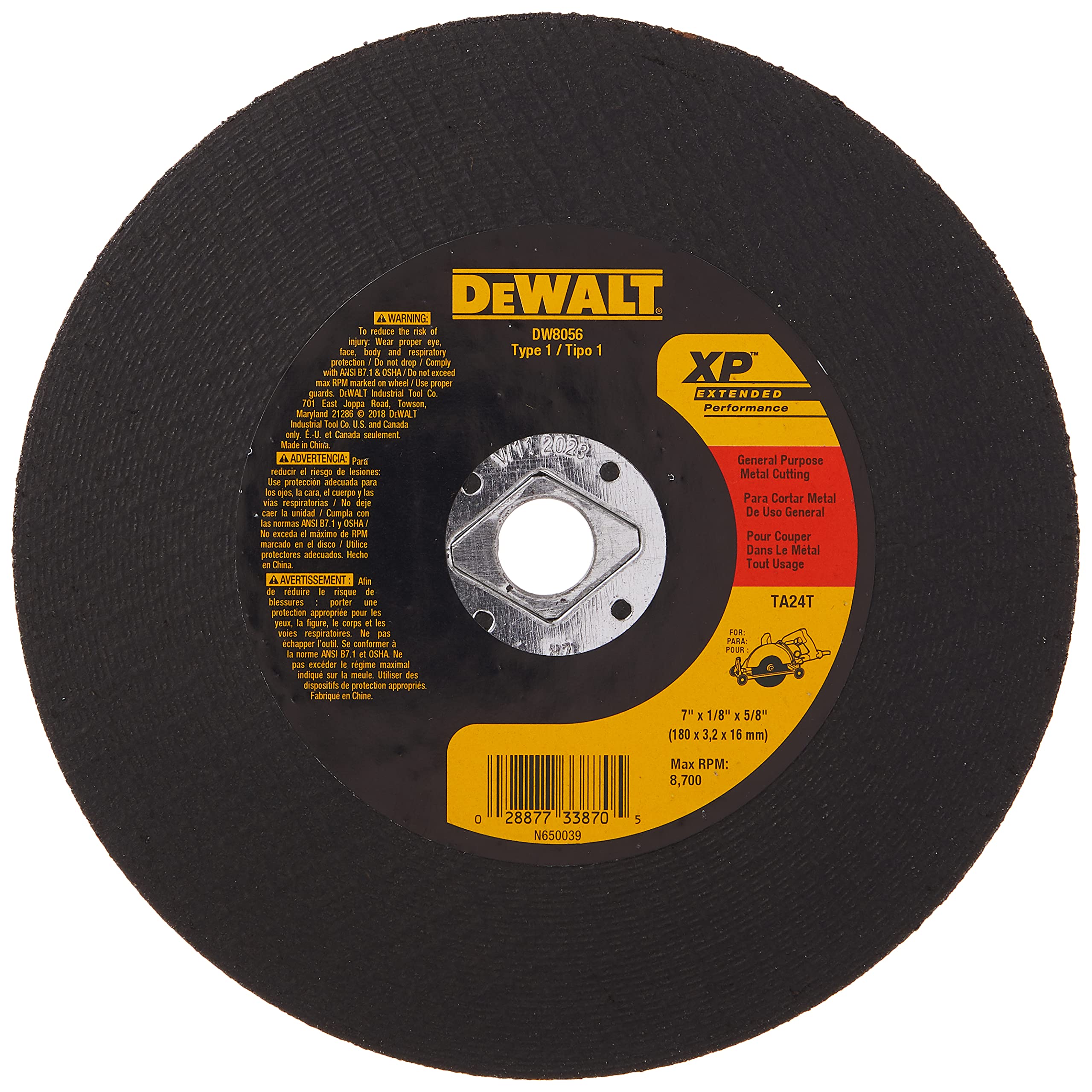dewalt-dw8056-7-inch-extended-performance-metal-abrasive-saw-blade image 1